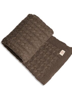 Pink Lemonade NWT cotton cable  throw blanket in brown